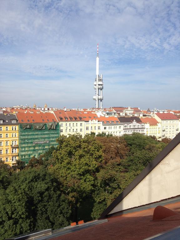 Penthouse Apartment In Vinohrady Prag Rum bild