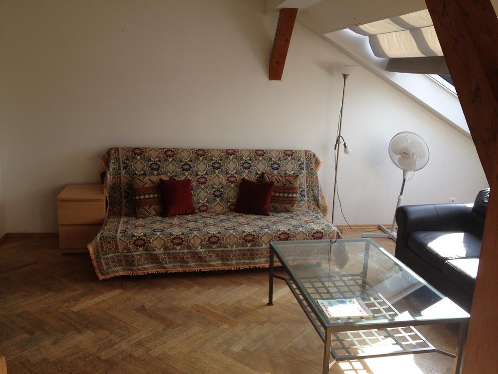 Penthouse Apartment In Vinohrady Prag Rum bild