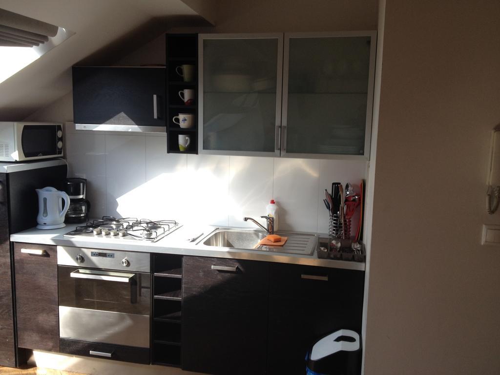 Penthouse Apartment In Vinohrady Prag Rum bild